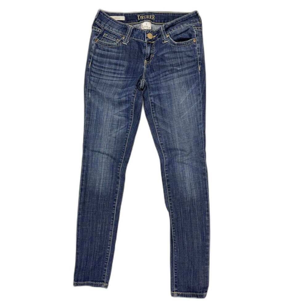 Decree Size 3 Womens Jeans Super Skinny Low Rise Dark Wash Stretch